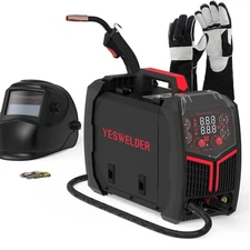 YESWELDER  160A MIG Welder 110V/220V Dual Voltage with welding helmet&gloves