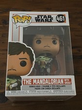 Funko Pop Vinilo THE MANDALORIAN con Figura GROGU #461 C9+ Abovedada
