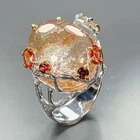 Fine Art ring 30ct Natural Ghost Quartz Ring 925 Sterling Silver Size 8 /R473159
