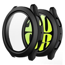 2-Pack Hard PC Screen Protector Case with Galaxy Watch 6 44mm Black 2-Pack