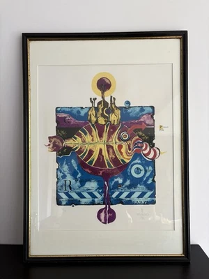 Matko Trebotić 1972 signiert 2/15 abstrakte Grafik geometrisch 70er Jahre - Bild 1 von 4