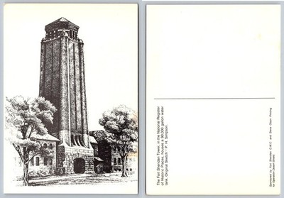 Fort Sheridan Tower Illinois Postcard P.H. Simpson Sketch Desert Shield Era