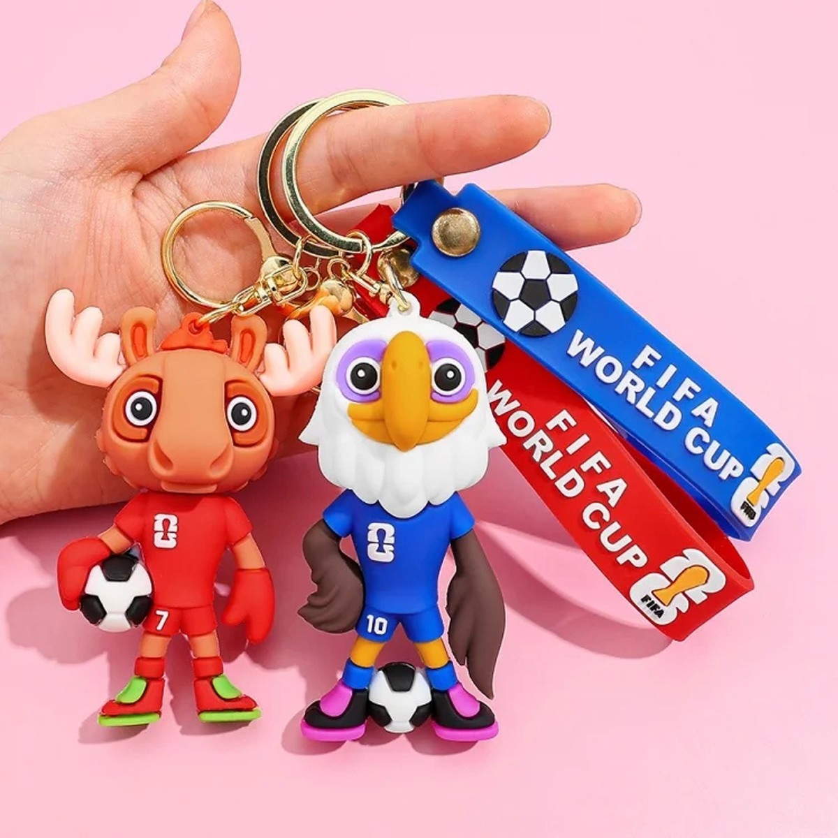 4-PK 2026 FIFA World Cup Soccer Mascot Keychain – Cute Collectible