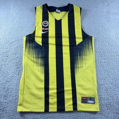 Nike Fenerbahce SK Basketball Jersey Euroleague Ulker Stripe Yellow Black Small