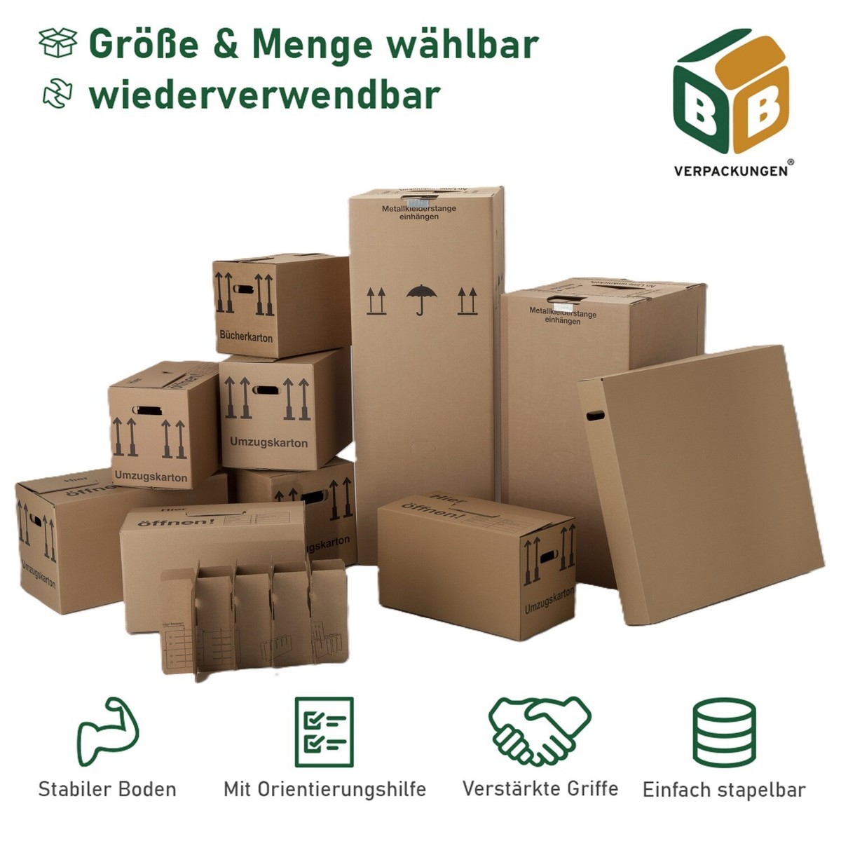 10 Braune TOP Umzugskartons Umzugkarton KARTON