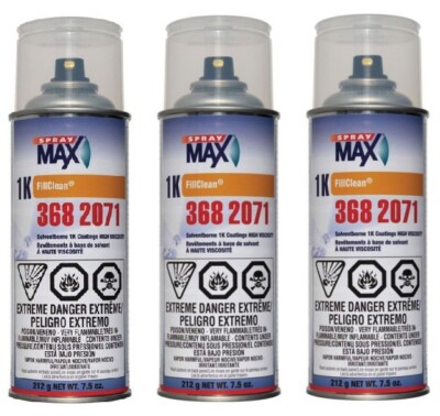 SprayMax  3682071 FillClean, 7.5 oz, Clear, 1K Component (3 Pack)