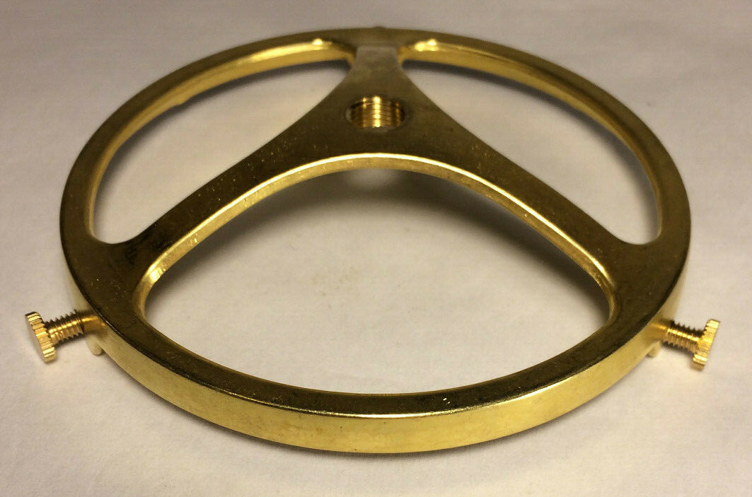 New 4" Fitter Cast Brass Glass Lamp Shade Holder, Unfinished Brass 