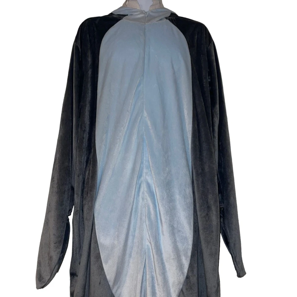 Disfraz de tiburón gris espíritu unisex talla única para hombre mujer polar traje de unión 1 pieza Foto 2 de 4