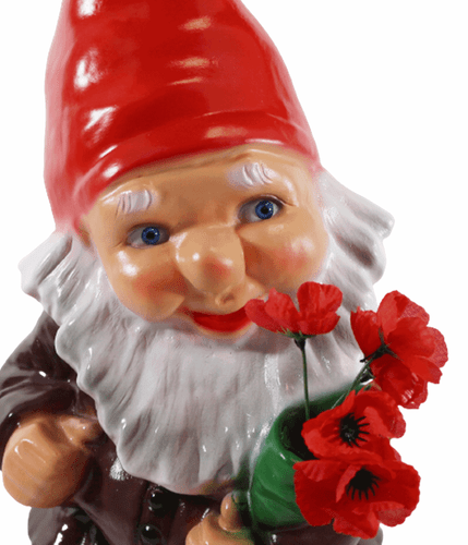 Enano de Jardín Decoración Figura Enano Con Ramo de Plástico H 45 CM - Imagen 2 de 5