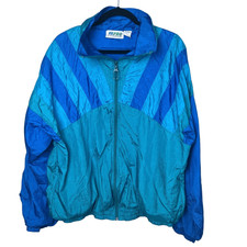 Vintage 80s 90s Ib Pro Women's Windbreaker Jacket Blue/teal Sz L