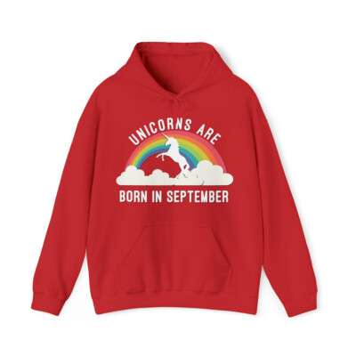 Unicorns Are Born In September Graphic Hoodie, Sizes S-5XL