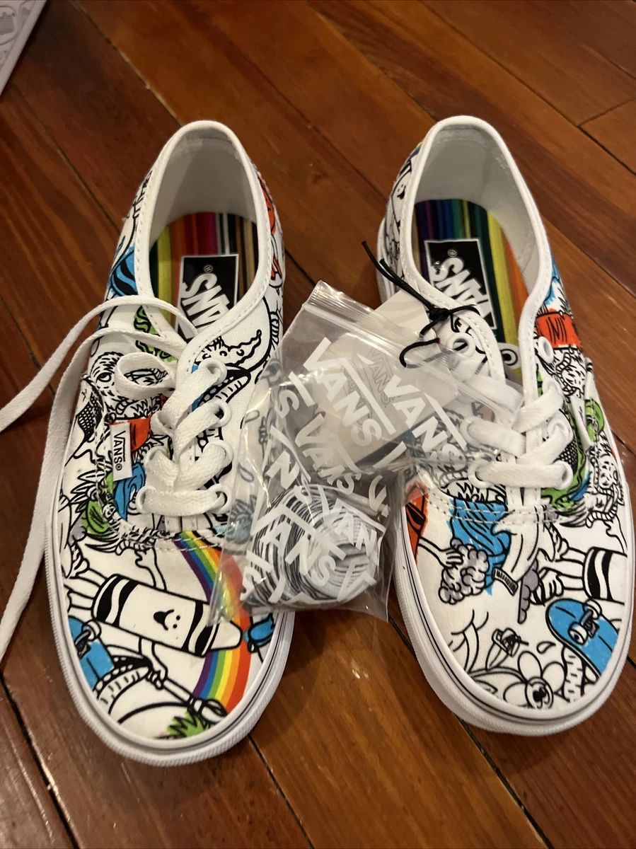 Vans Authentic Crayola DIY Sketch Your Way Size US 3.5 Youth New VN0A5KRDARE