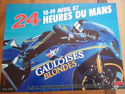 Affiche Originale 24 Heures Du Mans 1987 - Moto - ACO - Poster Vintage N°29