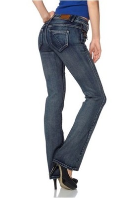 Arizona Reggae Bootcutjeans Gr.34-36 Damen Denim Hose Stretch Mid Blue Flare L32