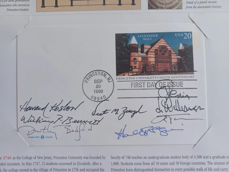 AUTOGRAPHED! USPS First Day Ceremony Program UX263 Princeton Architecture PC - Image 3 of 4