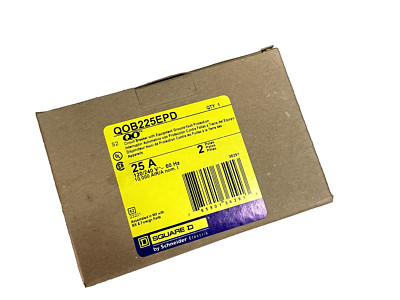 (1) NEW Square D QOB225EPD 2p 25a EPD Bolt In Circuit Breaker NEW IN BOX - 2AVL
