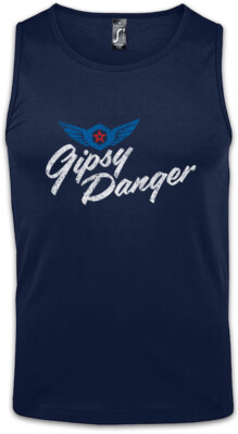 Vintage Gipsy Danger Logo Herren Tank Top Del Toro Kaiju Pacific Rim Battle