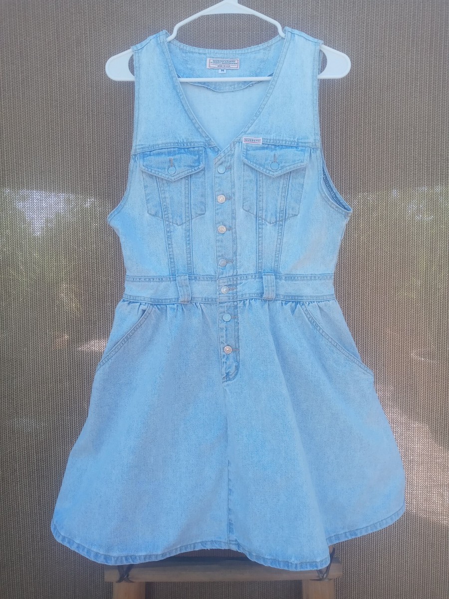 denim dress guess Womens Medium Vtg Blue Flared Georges Marciano Button Down USA 62 Celtic Outfit Colour:Lt-blue Luxury Traditional Wedding Party Womens denim this dress features a