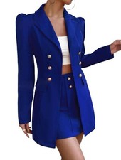 Elegant Blue Double-Breasted Blazer