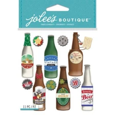 JOLEE'S BOUTIQUE DIMENSIONAL STICKERS - BEER BOTTLE DOMES, Bottle Caps