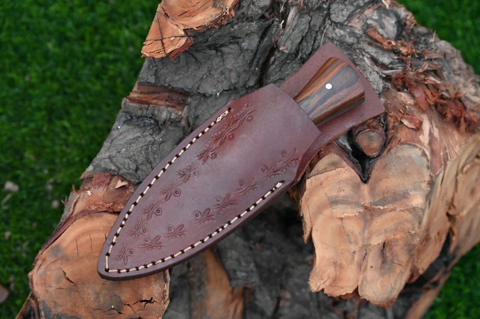 CUSTOM MADE HAND FORGED DAMASCUS STEEL BLADE THROWING BOOT KNIFE HUNTING 869