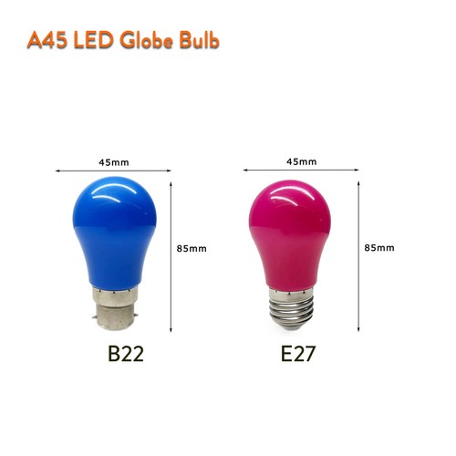 A45 Colorful LED Globe Bulbs E27 B22 2W Lamps Lights Bar Party Festival Decor fc - Picture 2 of 12