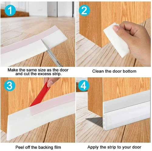NewDoor Draft Stopper Under Door Sweep Weather Stripping Blocker Strong Adhesive - Picture 4 of 9