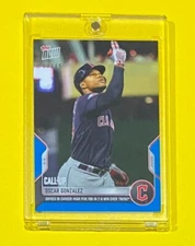2022 MLB Topps Now Oscar Gonzalez Call-Up BLUE PARALLEL /49 SSP Guardians #872