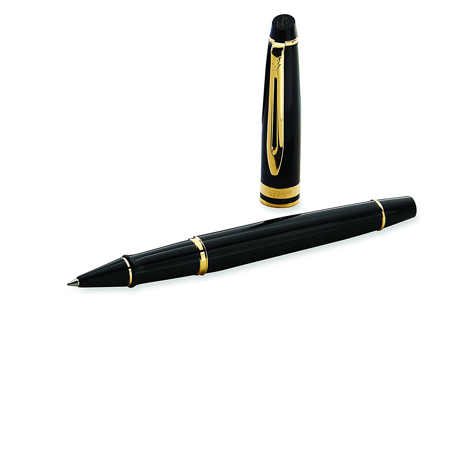 Waterman Expert Rollerball Pen Black Gold Trim S0951680 New in