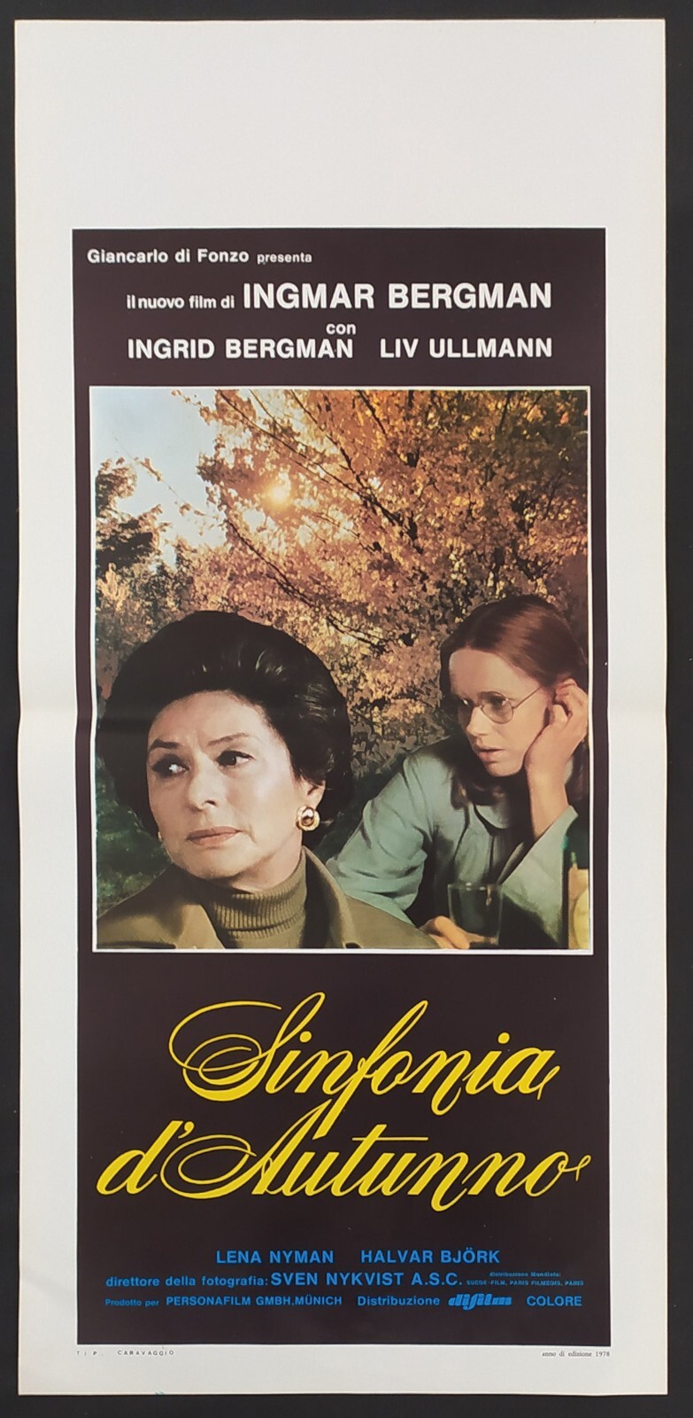 Locandina originale film Sinfonia d'autunno (1978) - Regia di Ingmar Bergman