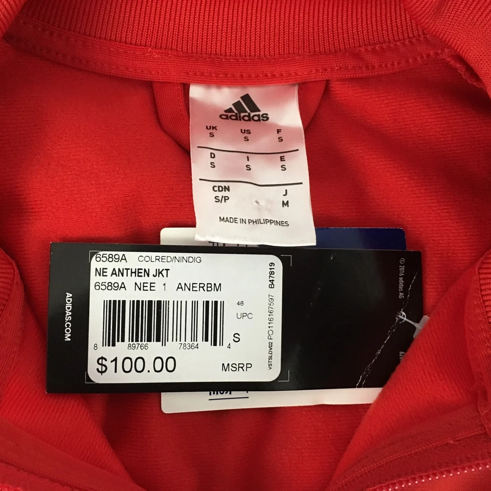 MLS Adidas New England Revolution Full-Zip Anthem Jacket Mens Small B47819 - Image 4 of 4