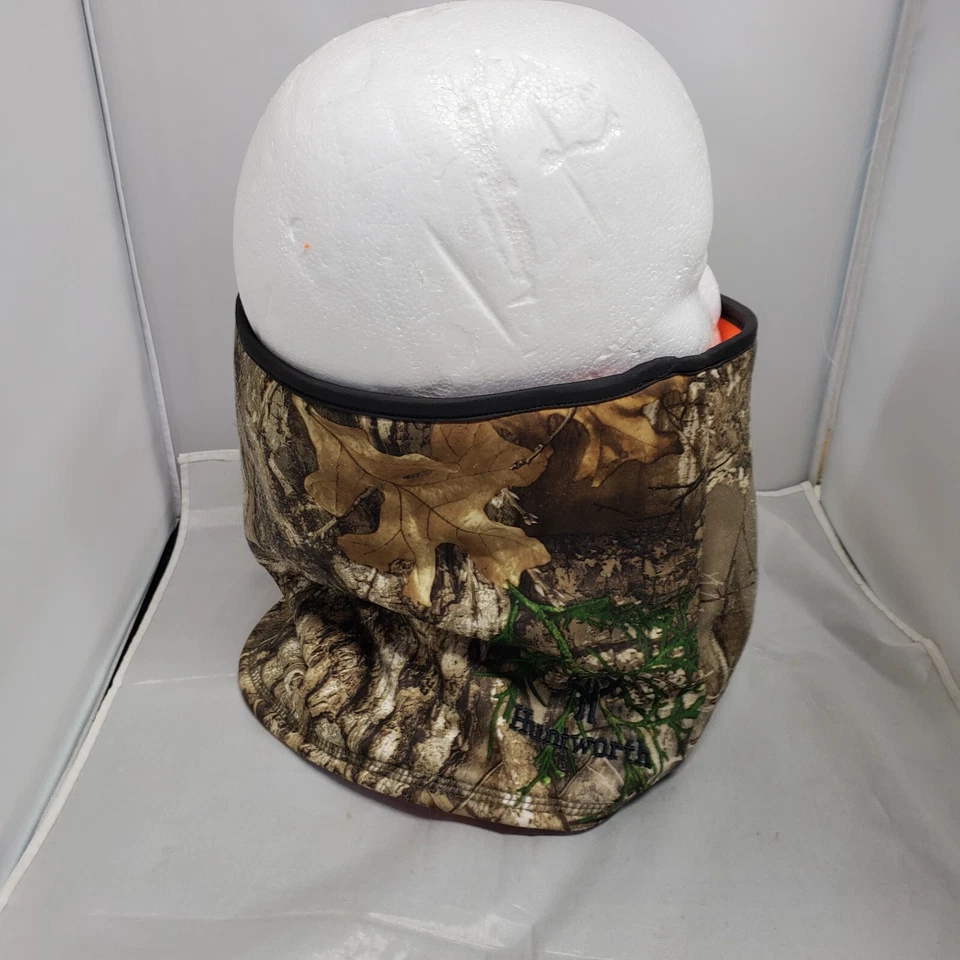 Huntworth Neck Gaiter Camo Outdoor Hunting Water Repellent Reversible orange - Image 3 of 4