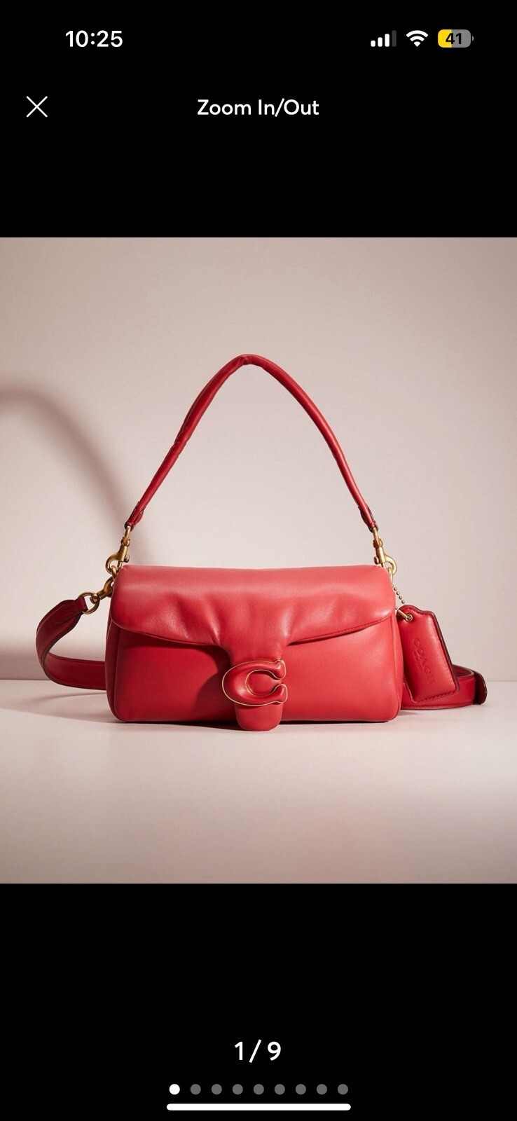 COACH Pillow Tabby 26 Red Apple Leather Top Handle C0772 image 2