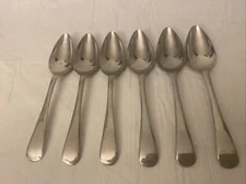 Set 6 Serrated Fruit Grapefruit Spoons Butler Sheffield Stainless England