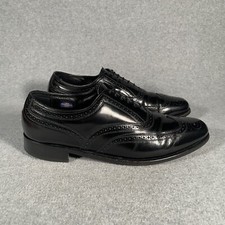 Florsheim Mens 11 D Black Wingtip Oxford Lace Up Dress Shoes 76401 Made in USA