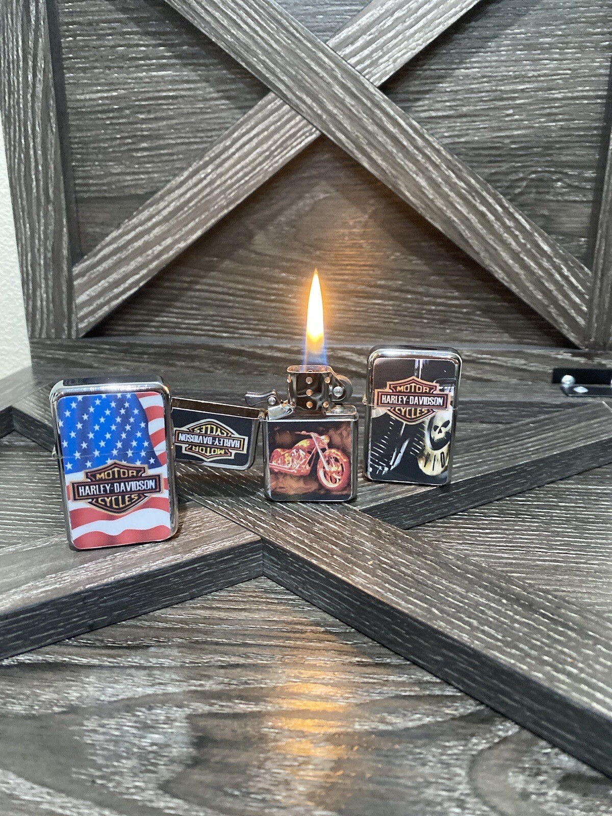 Harley Davison Flip Lighter. Torch Lighter Motorcycles Like Zippo Lighter