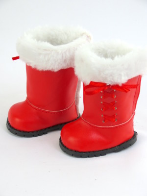 red boots with white fur