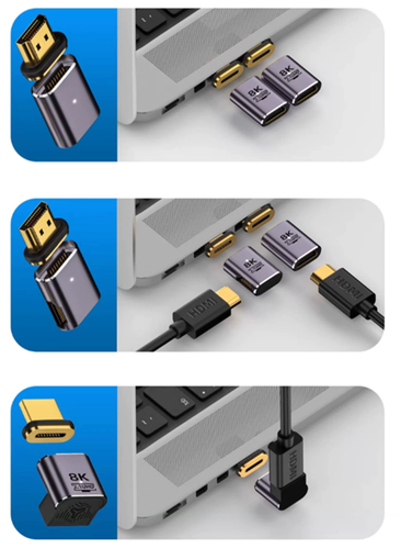 Magnetic Suction HDMI2.1 to 8K60hz 4K120hz 2K240Hz144hz Converter Male to Female - Picture 5 of 6