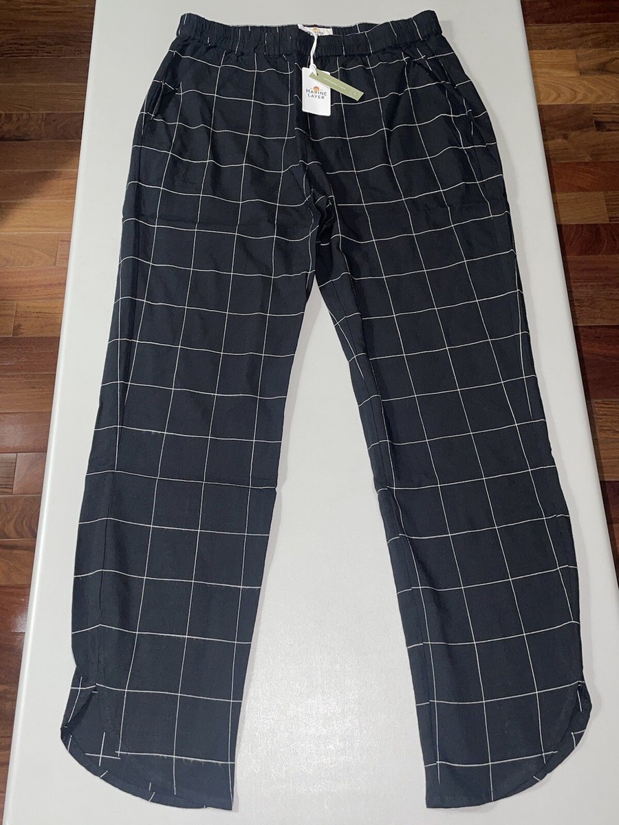 Marine Layer Women's Allison Pant Black Windowpane Small | eBay