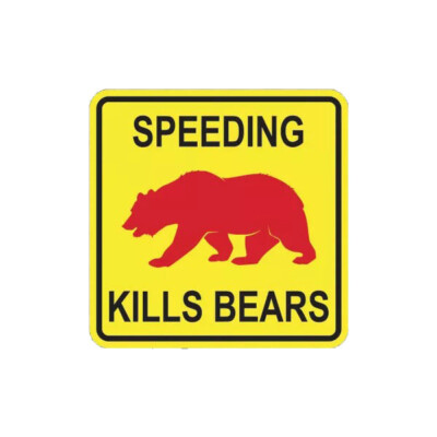 Speeding Kills Bears Sticker