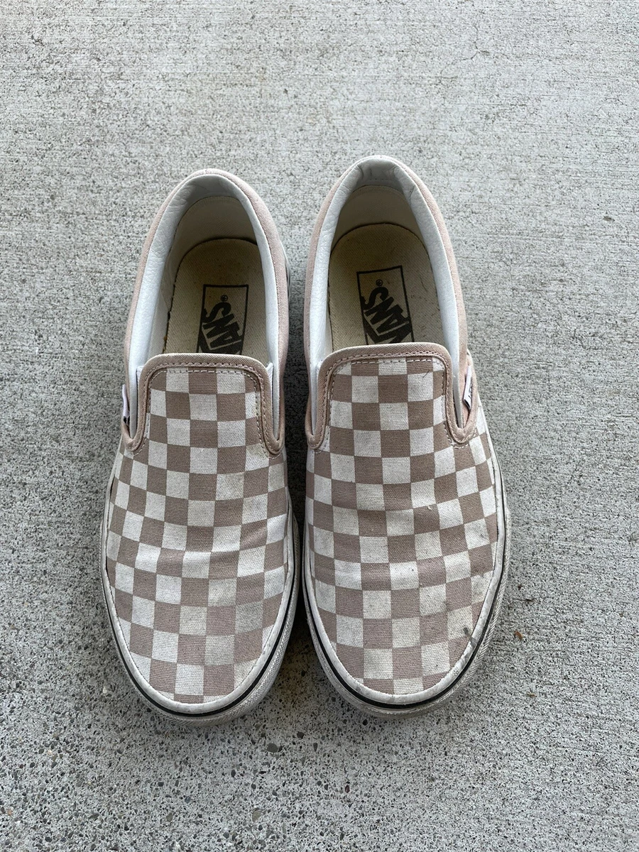 Size 7 Women VANS Classic Slip On Checkerboard Light Pink eBay