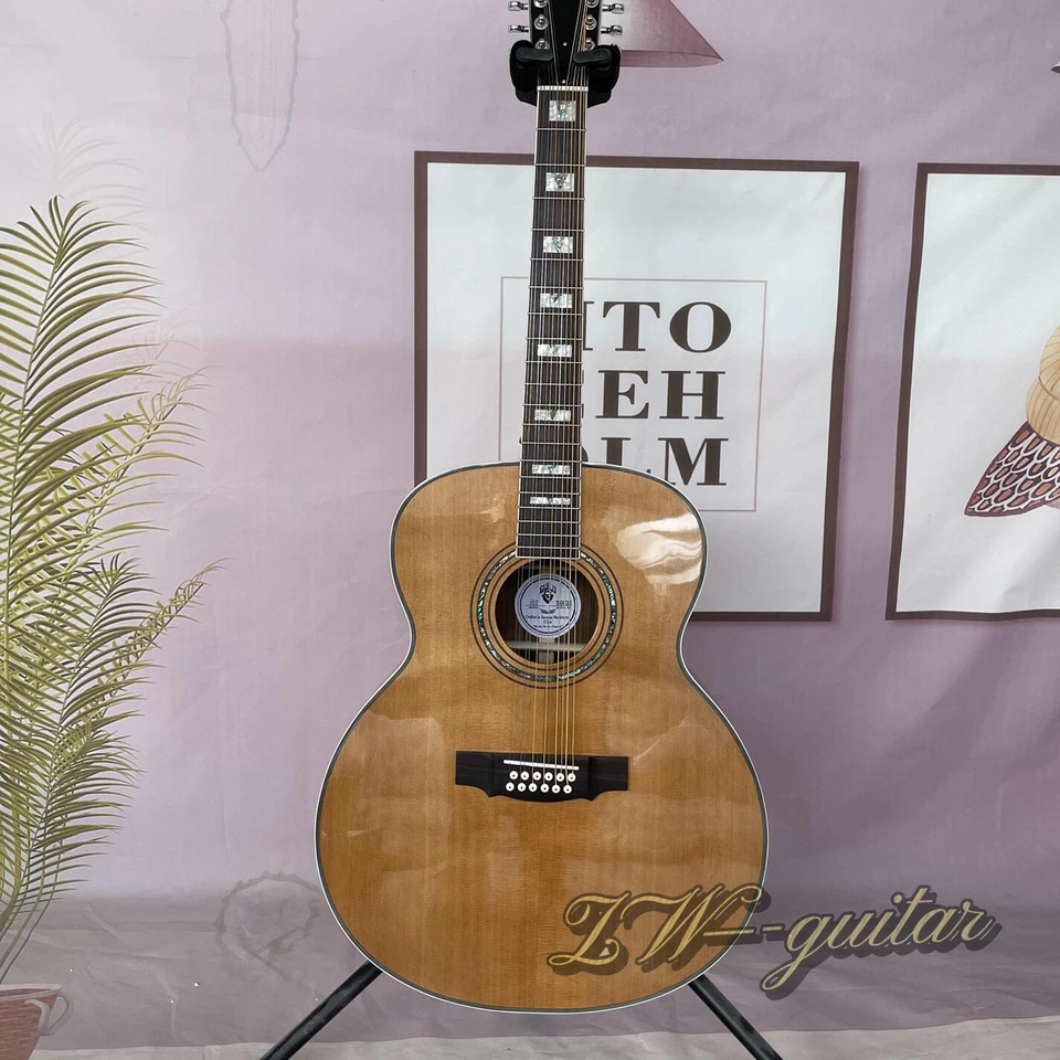 [Lefty] F-512 12-string Acoustic Guitar Solid Spruce Top Rosewood Body 20 Frets - Image 4 of 4
