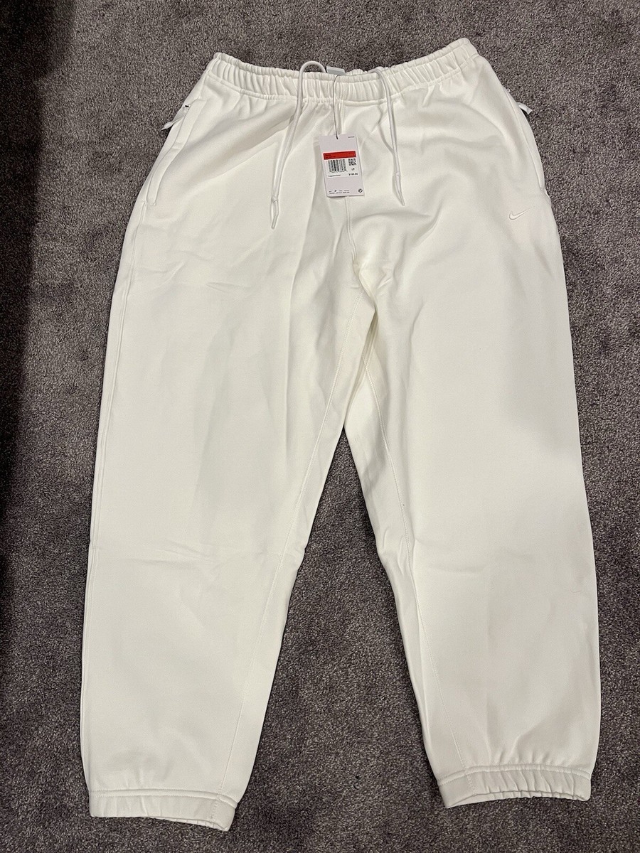 nike swoosh oversized joggers in white