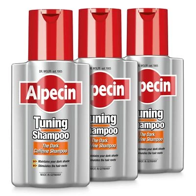 Alpecin Tuning Shampoo 3x 200ml | Dark Caffeine Shampoo for Men