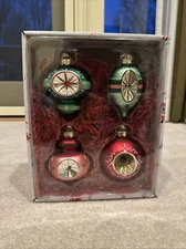 2024 Hallmark Good Cheer Nostalgic Glass Hallmark Ornaments, Set of 4