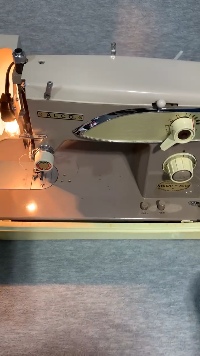 ALCO J-A38 - VINTAGE Sewing Machine With Peddle & Case - FOR PART