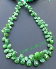 AAA Natural Tsavorite Garnet Gems Pear Faceted Beads 5-11mm 8.5"Strand GV-3358