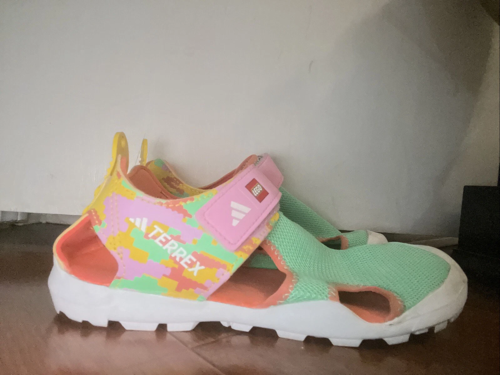 Scarpe sandali Adidas LEGO Terrex Captain Toey bambino taglia 3 US verde orchidea luminosa