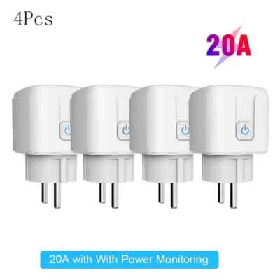 20A x 4 Stück  TUYA WiFi Smart Life Socket Plug Steckdose Buchse  Alexa google