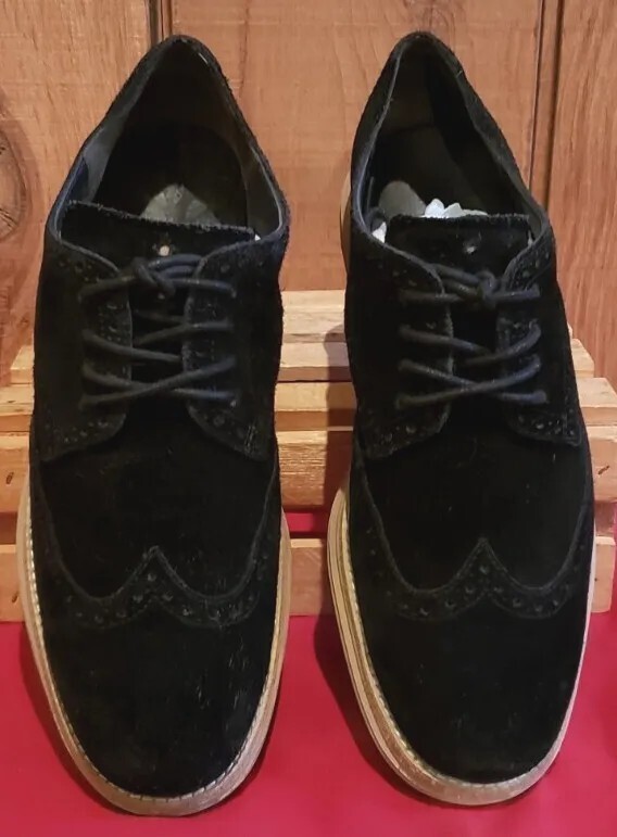 Cole Haan Lunargrand Black Suede Wingtip Oxford Casual Shoe  display picture 2